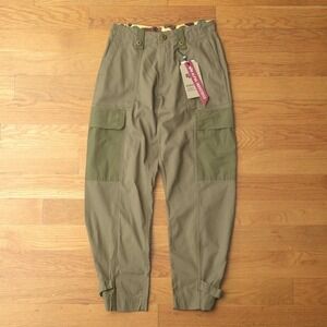 Alpha Industries Lightweight High Waisted Utility Trouser Green Womens 25/26 NWT